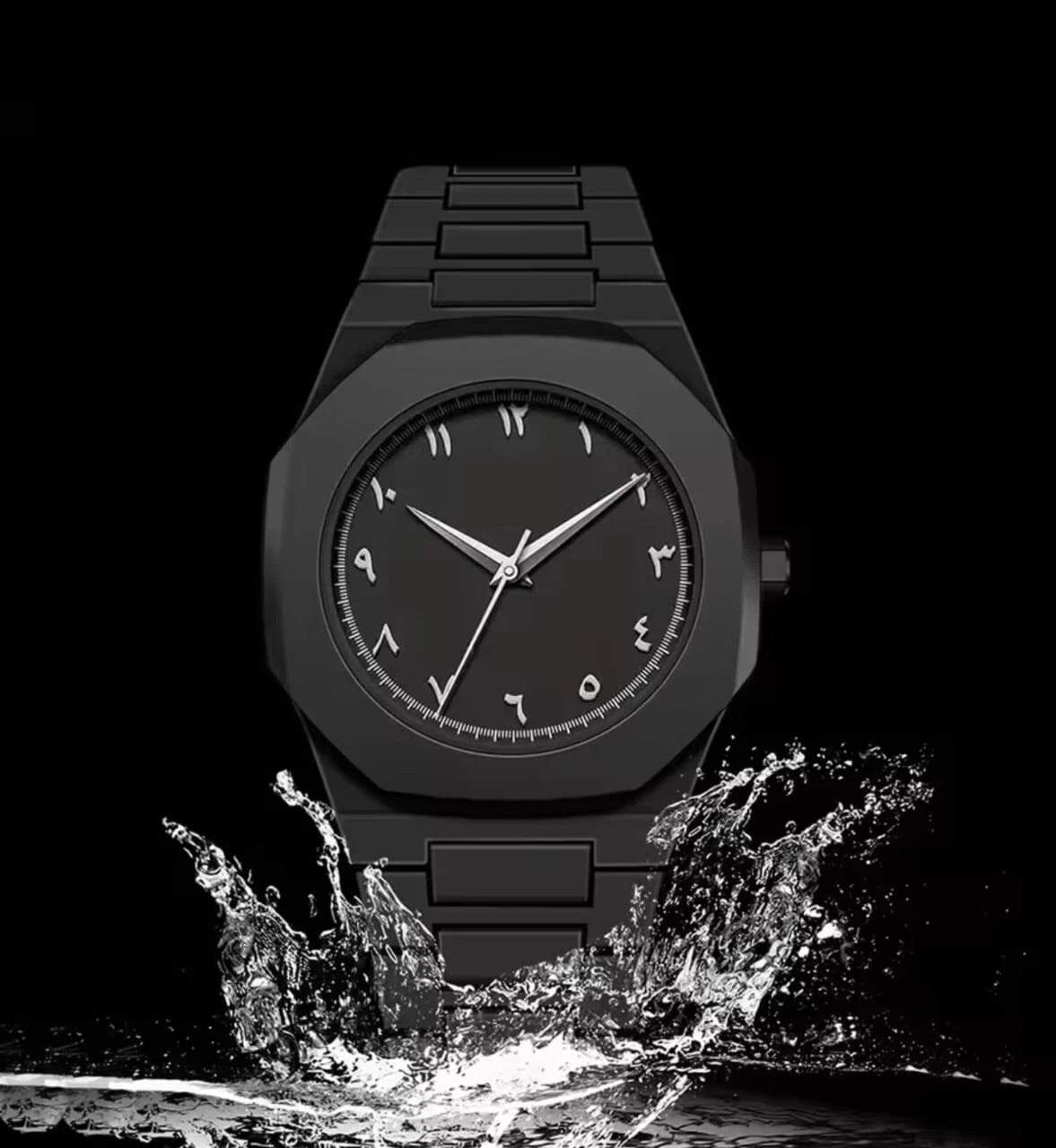 Arabic Style Quartz Men's Black Watch